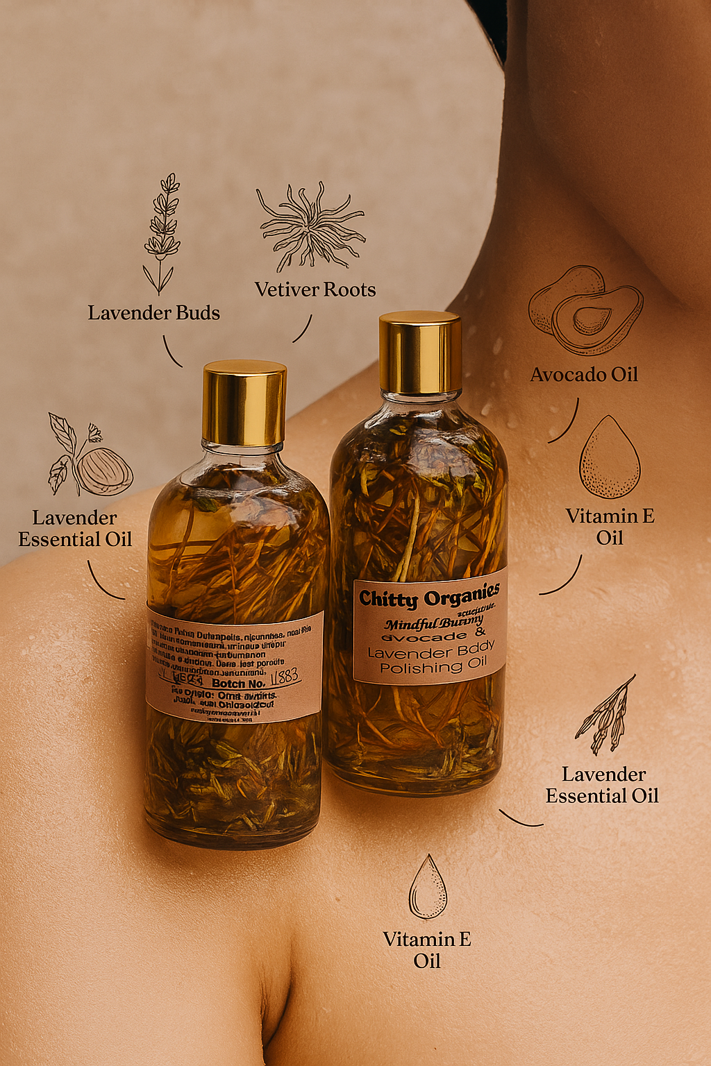 AVOCADO & LAVENDER BODY POLISHING OIL (100 ML)