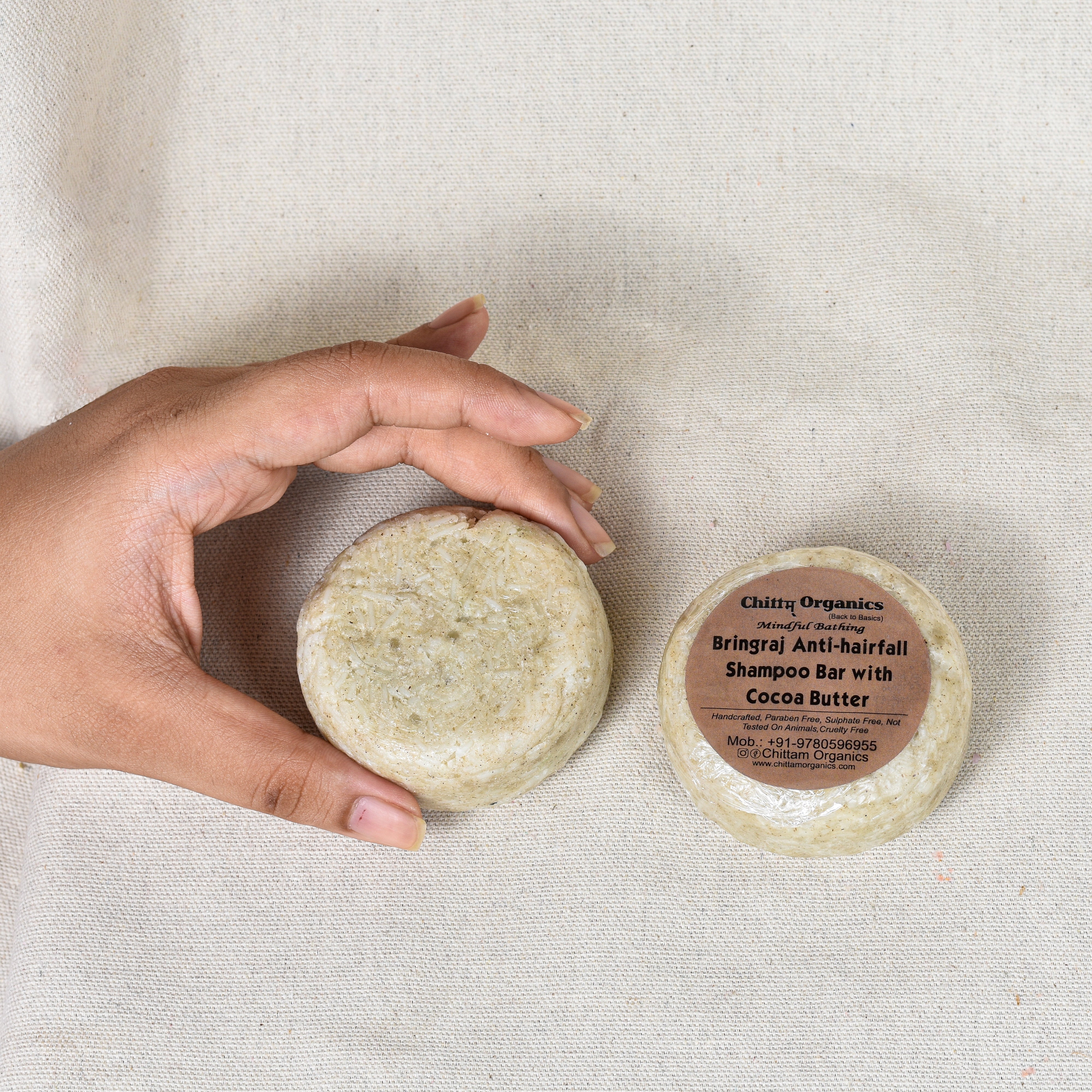 SHAMPOO BAR GREEN COFFEE, BHRINGRAJ AND COCOA BUTTER