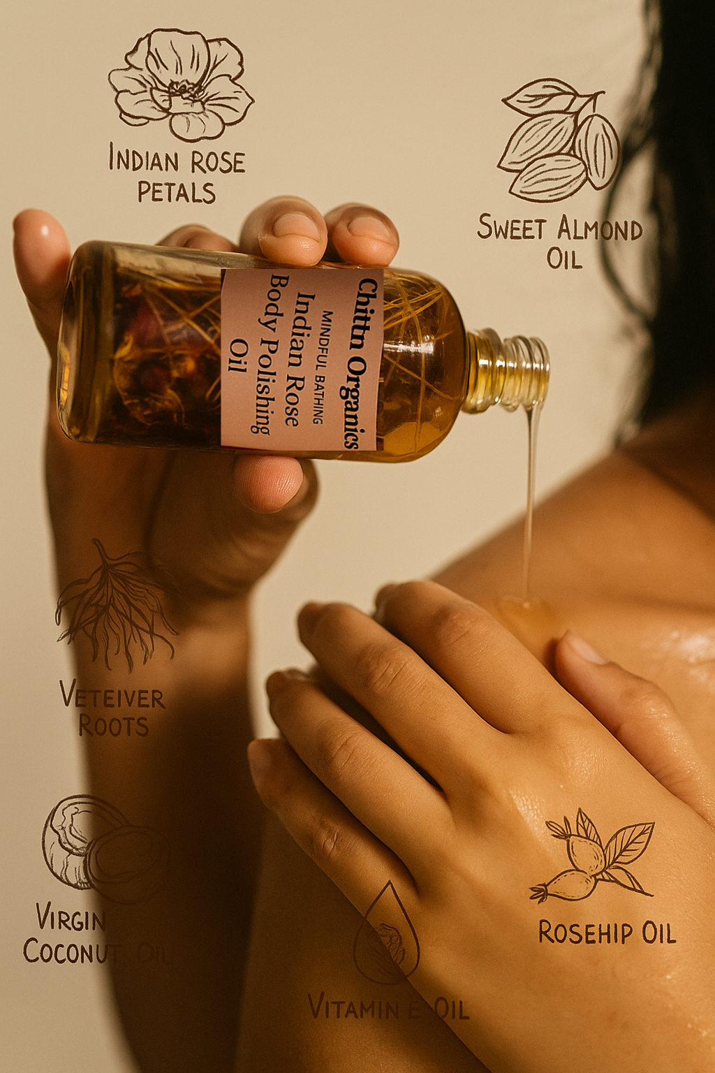 INDIAN ROSE BODY POLISHING OIL (100 ML)