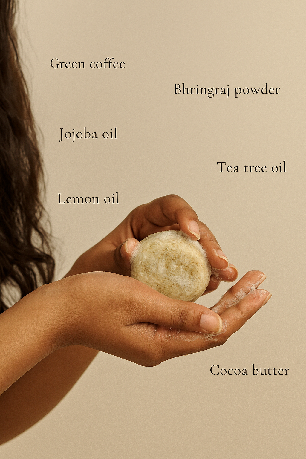 SHAMPOO BAR GREEN COFFEE, BHRINGRAJ AND COCOA BUTTER